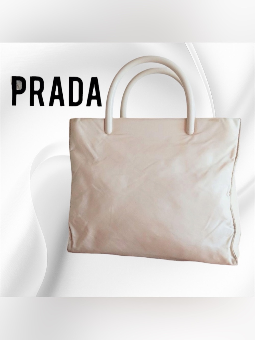 Prada Tessuto Oepaline Nylon Tote Bag - Beige